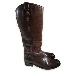 Frye Melissa Button Leather Knee High Riding Boots Brown #77167 Size 5.5 B